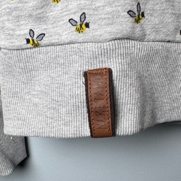 Naketano Gray Hoodie with Bee Pattern - Picture 4 of 9